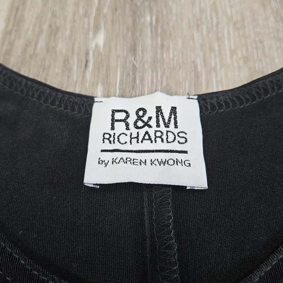 R & M Richards Karen Kwong Vintage 2 Piece Formal Dress Silver Black Women's - Picture 12 of 15